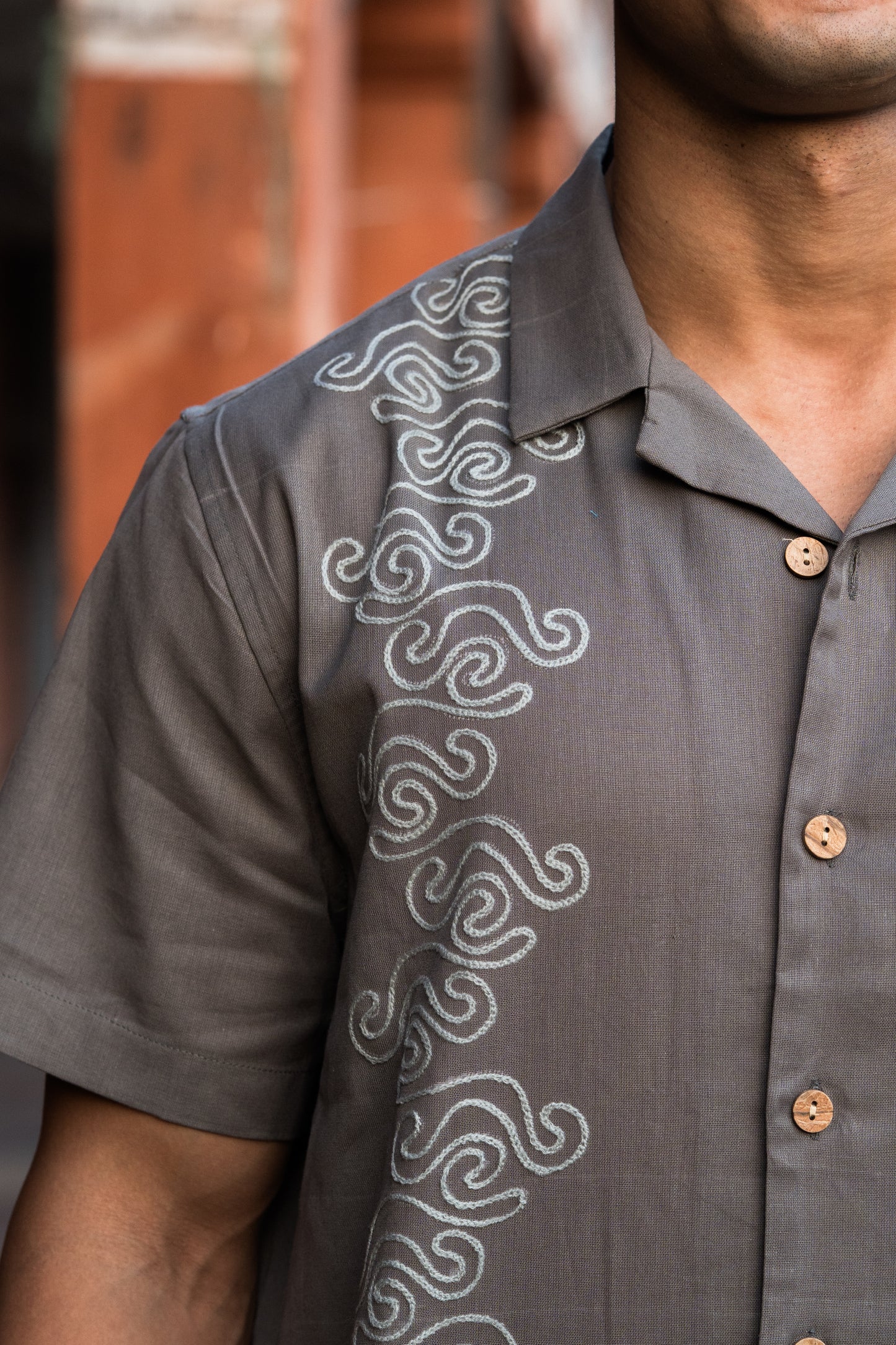 Gabon embroidery shirt